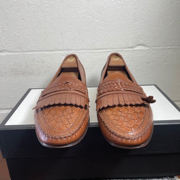 G.H. Bass & Co. 6835 Woven All Leather Tassel Loafer Dress Shoes Mens Size 13 M - Picture 3 of 11